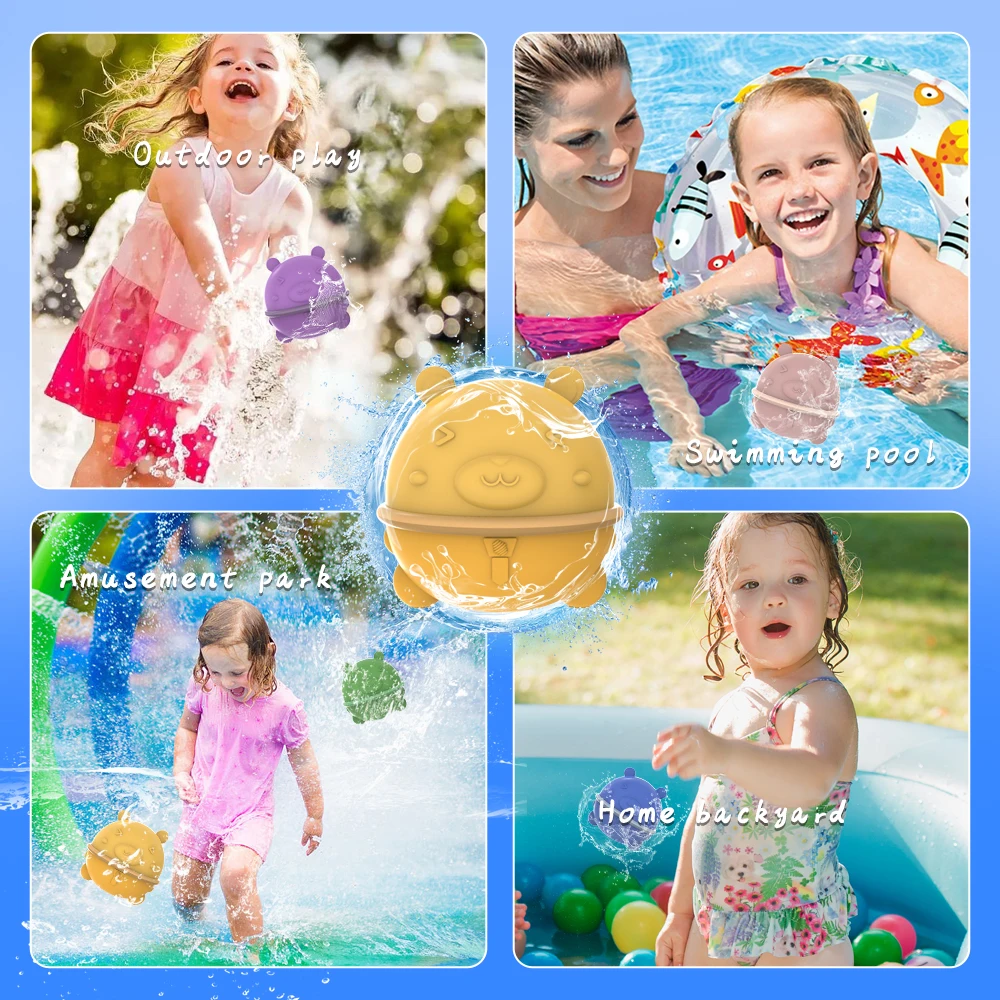 Reusable Water Bomb Balloons, Quick Refillable Water Balloon for Kids Adults,Splash Water Ball for Summer Outdoor Activities