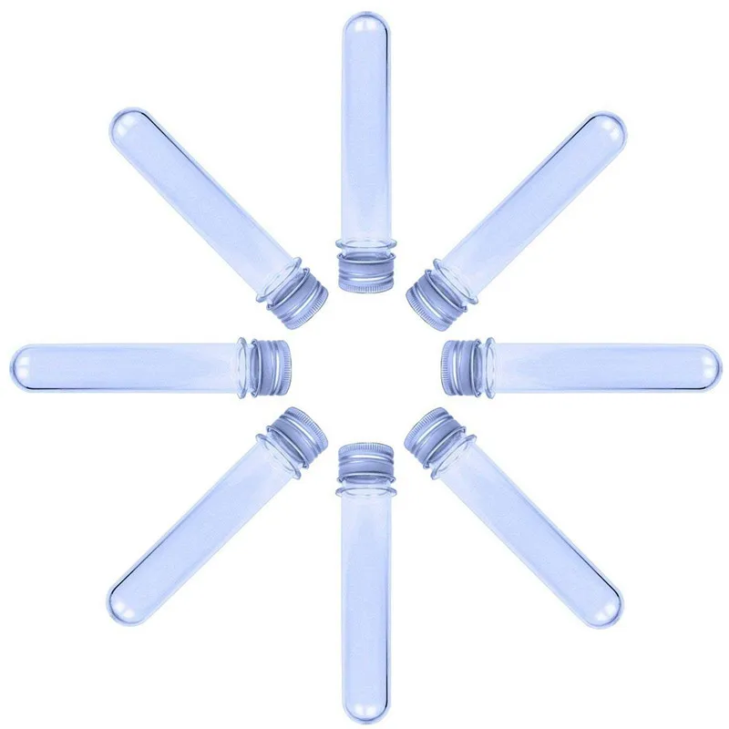 manufacture 50ml 40ml plastic test tube bottle,data cable tube, data line tube with screw aluminum cap
