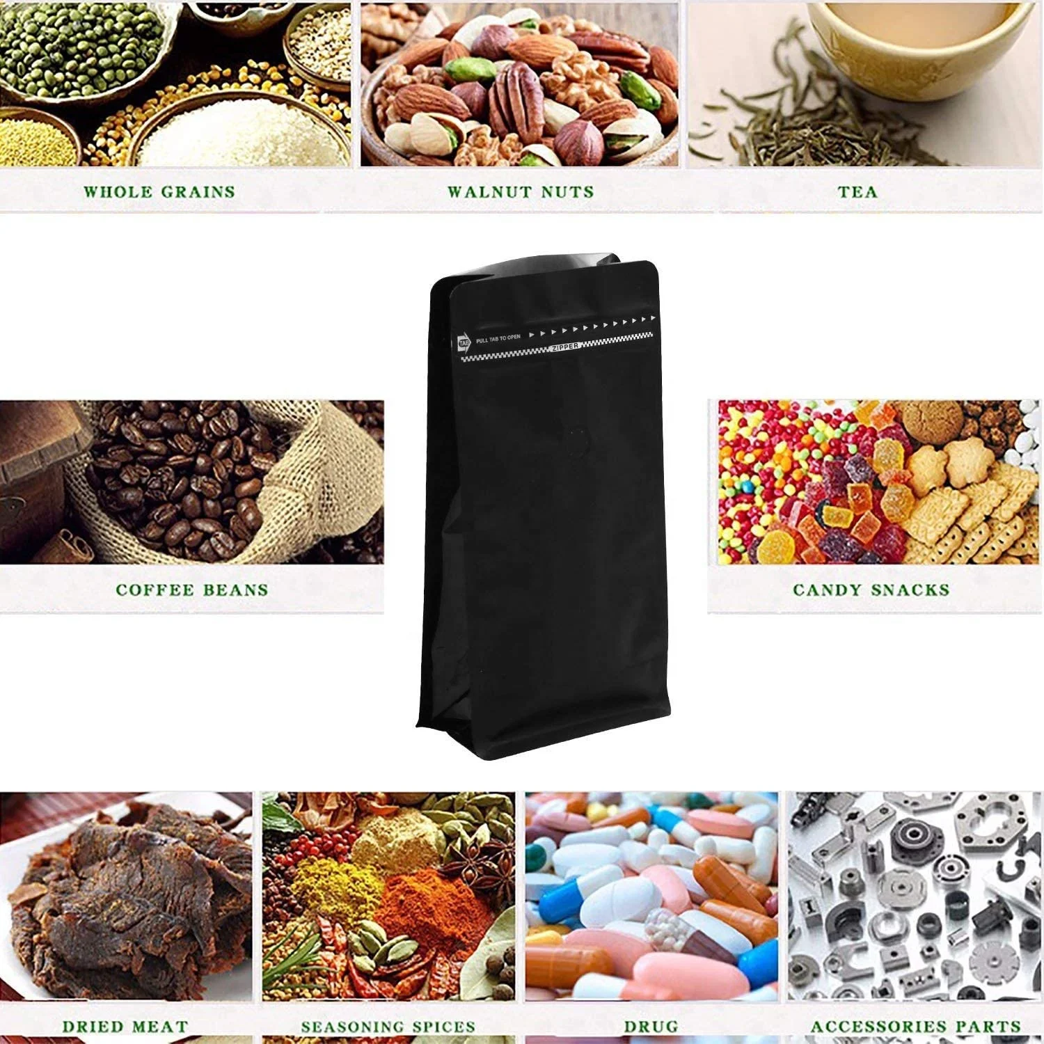 Оптовая продажа Bolsa De Cafe 100 г 250 12 унций пластиковые пакеты для кофе с плоским дном индивидуальным принтом логотипа упаковка клапаном и молнией