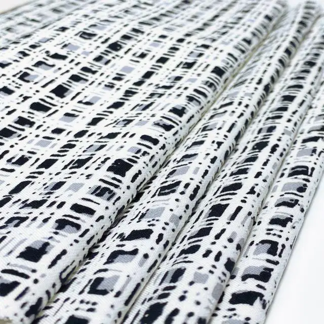 
Nylon Rayon Stretch Printing Woven Bengaline Fabric Women Dress Pants Trousers 