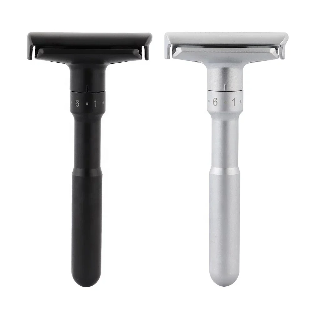 Black Color 6 Adjustable Shaving Degree Razor with Easy Use Shaving Cap Safety Razor