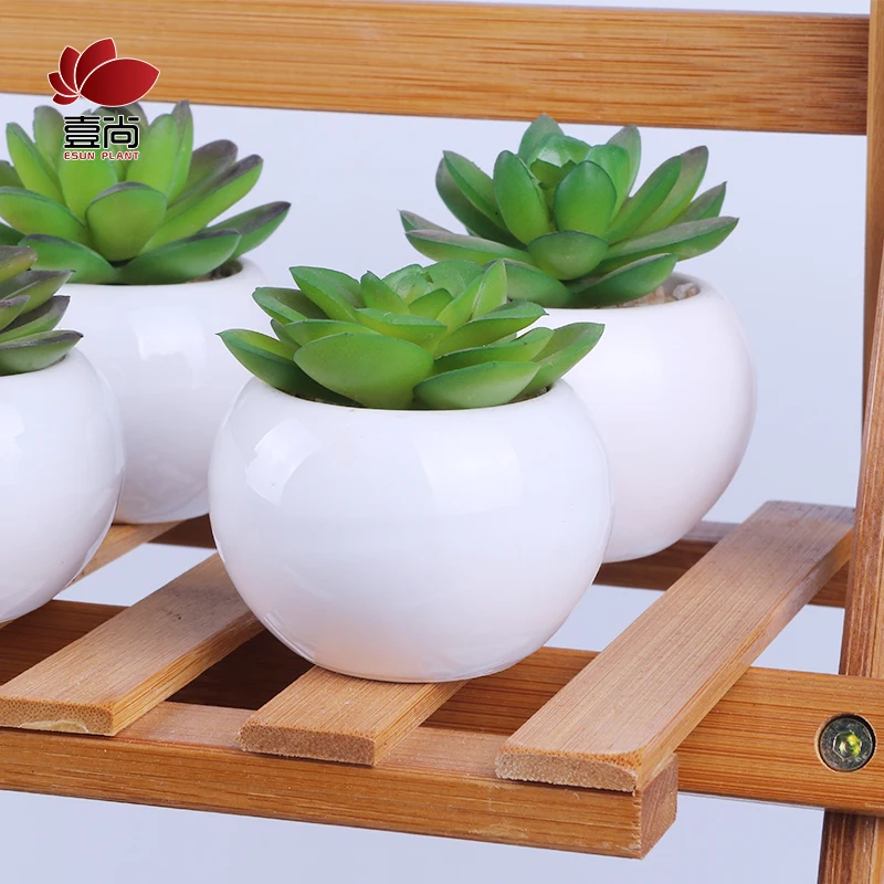 Factory direct sale small Mini Ceramic succulent Artificial Potted Plant For Home Decoration ES1196