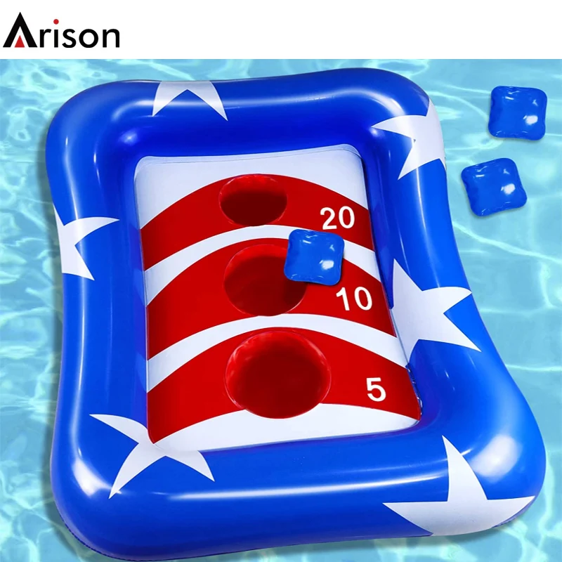 Water float PVC inflatable sand bag throw toss game pool float target toy customizable