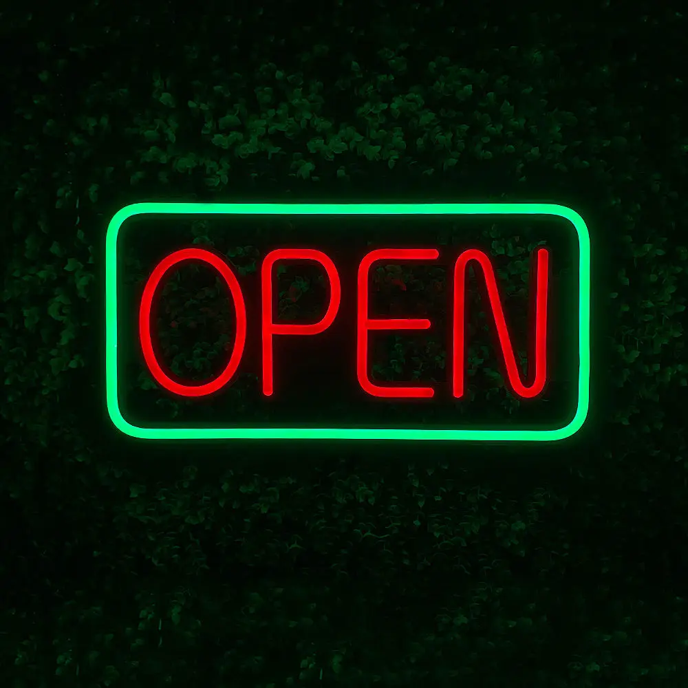 Free sample business logo free design bar open signs wall Acrylic neon letter light sign open neon sign for Decoration