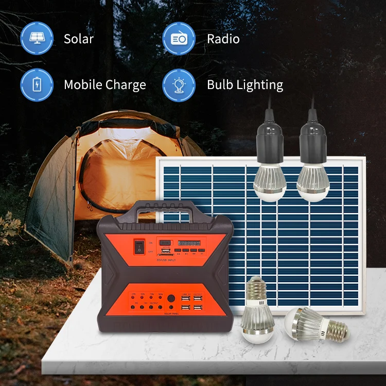 small camping portable off grid power generator kit 10w solar panel mini 12v dc home indoor sound light bulb energy system