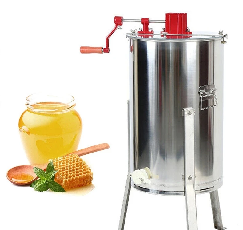 Large Capacity Stainless Steel Honey Bee Extractor with 3 Frames