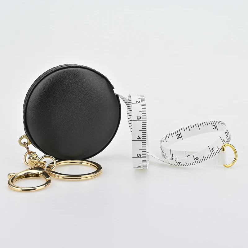 creative gift  1.5M leather measuring tape  cute soft tape measure key chain mini measuring tape with printed logo