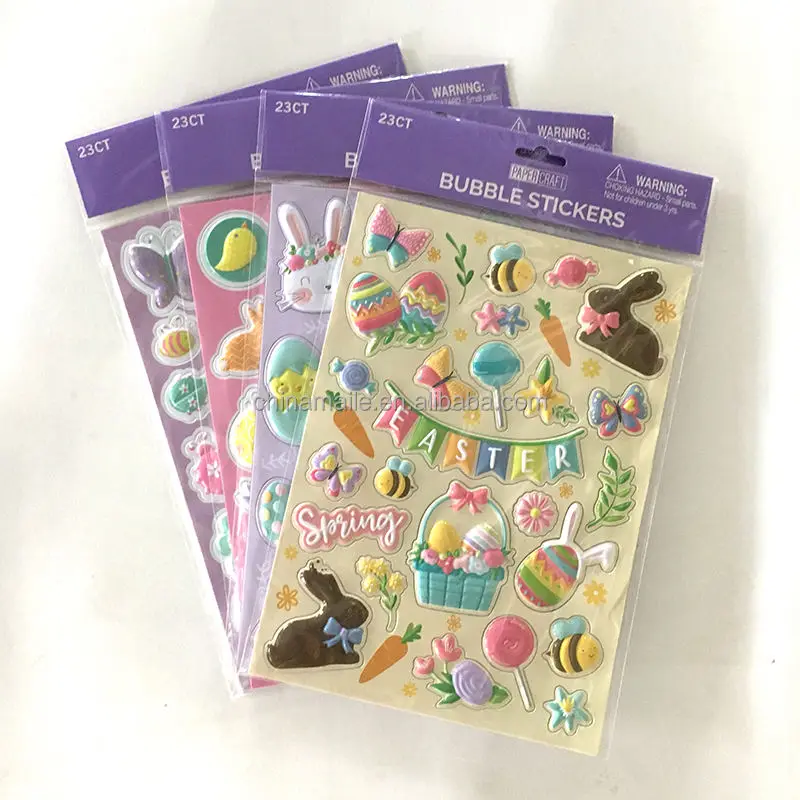 Cartoon Bubble Sticker 3D Easter Stickers