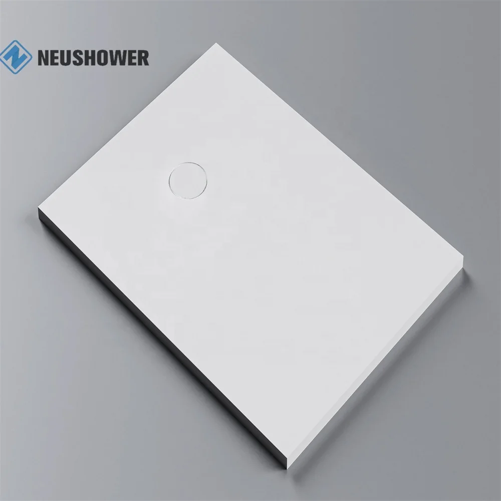 Modern Style Black Solid Surface shower pans Artificial Stone Anti-slip Base Rectangle Bathroom Shower Tray