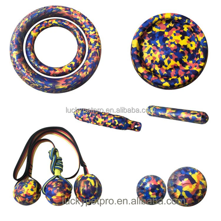 Pet dog chew camouflage ball EVA foam material pet playing dog toy solid chew eva dog foam balls