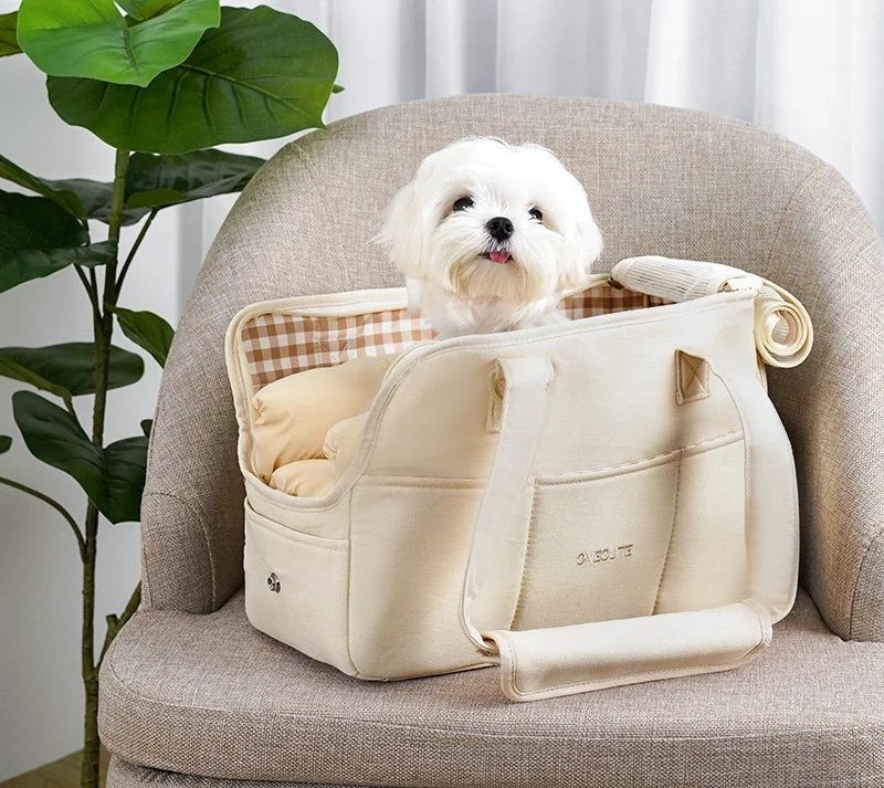 Cotton And Linen Dog Carrier Bag Breathable Pet Portable Bag