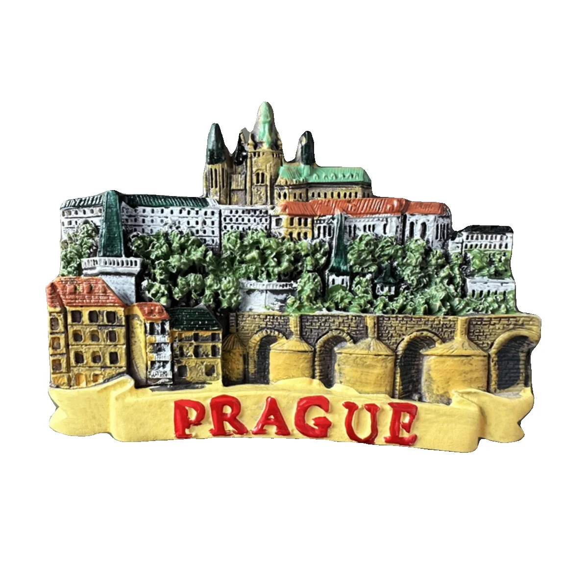 Custom fridge magnets travel Prague Castle and Charles bridge gift Czech souvenirs 3D magnet
