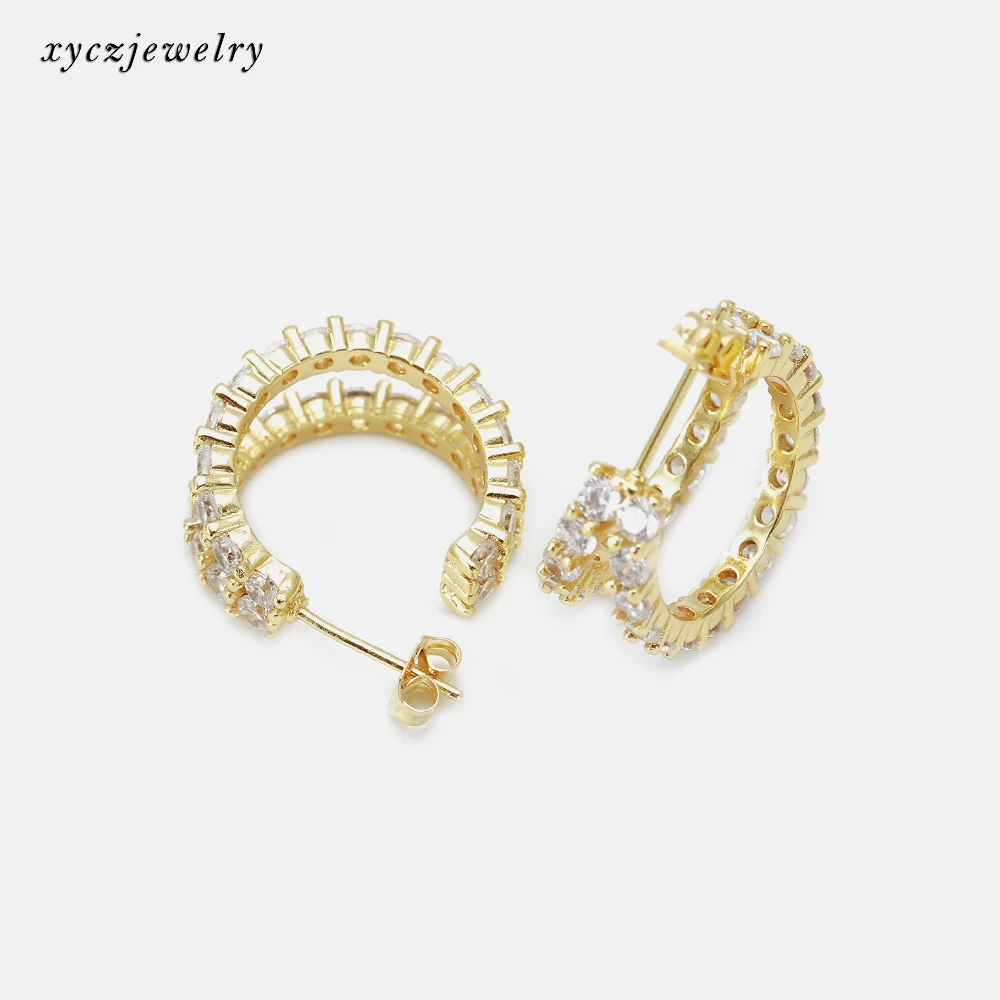  Xingyu cz серьги-кольца 18K