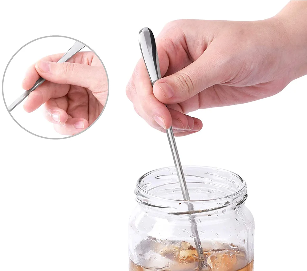 Cranked Stainless Steel 18/8  Latte Coffee spoon set of 8pc