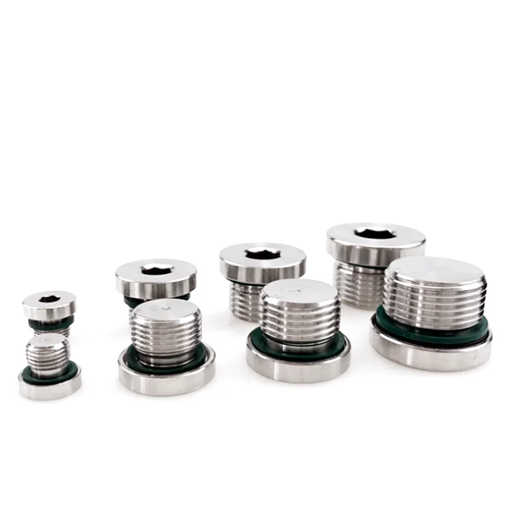 Customized Yufu Carbon Steel Npt Threaded Plug M2 M3 M4 M5 M6 Hex Head Threaded Plug BSP Plug hydraulic parts