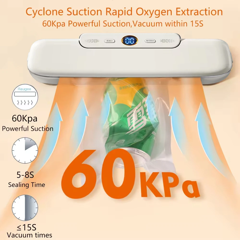 Wholesale Electric Mini Portable Automatic Vacuum Food Sealer Machine Plastic for Household Kitchen Food Preservation