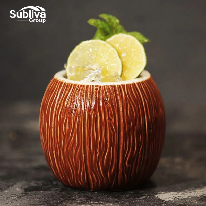 Ceramic Coconut Tiki Mug 500ml