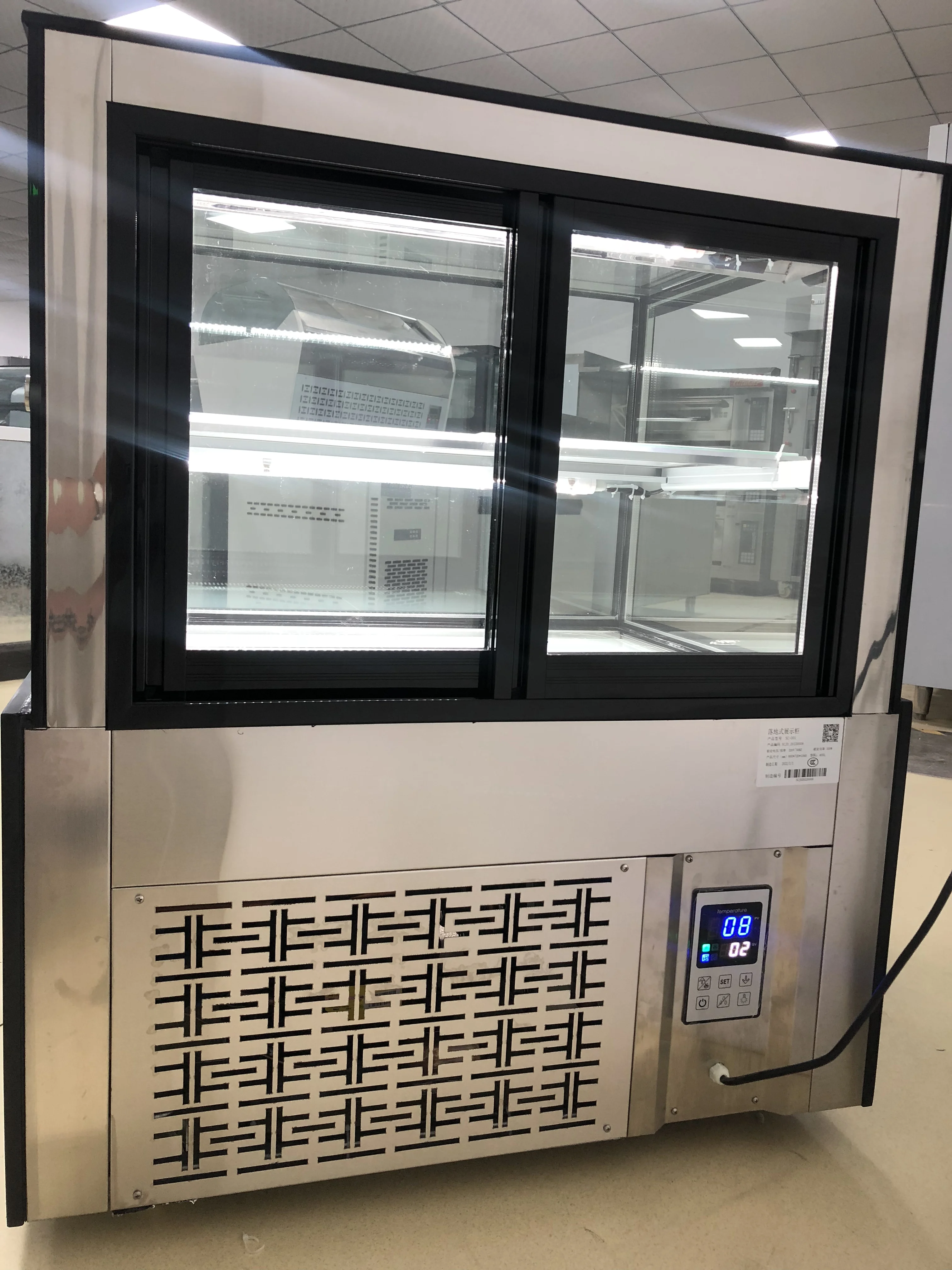 ISO Certificate Cake Display Warmer OEM Bakery Refrigeration  countertop fridge Showcase