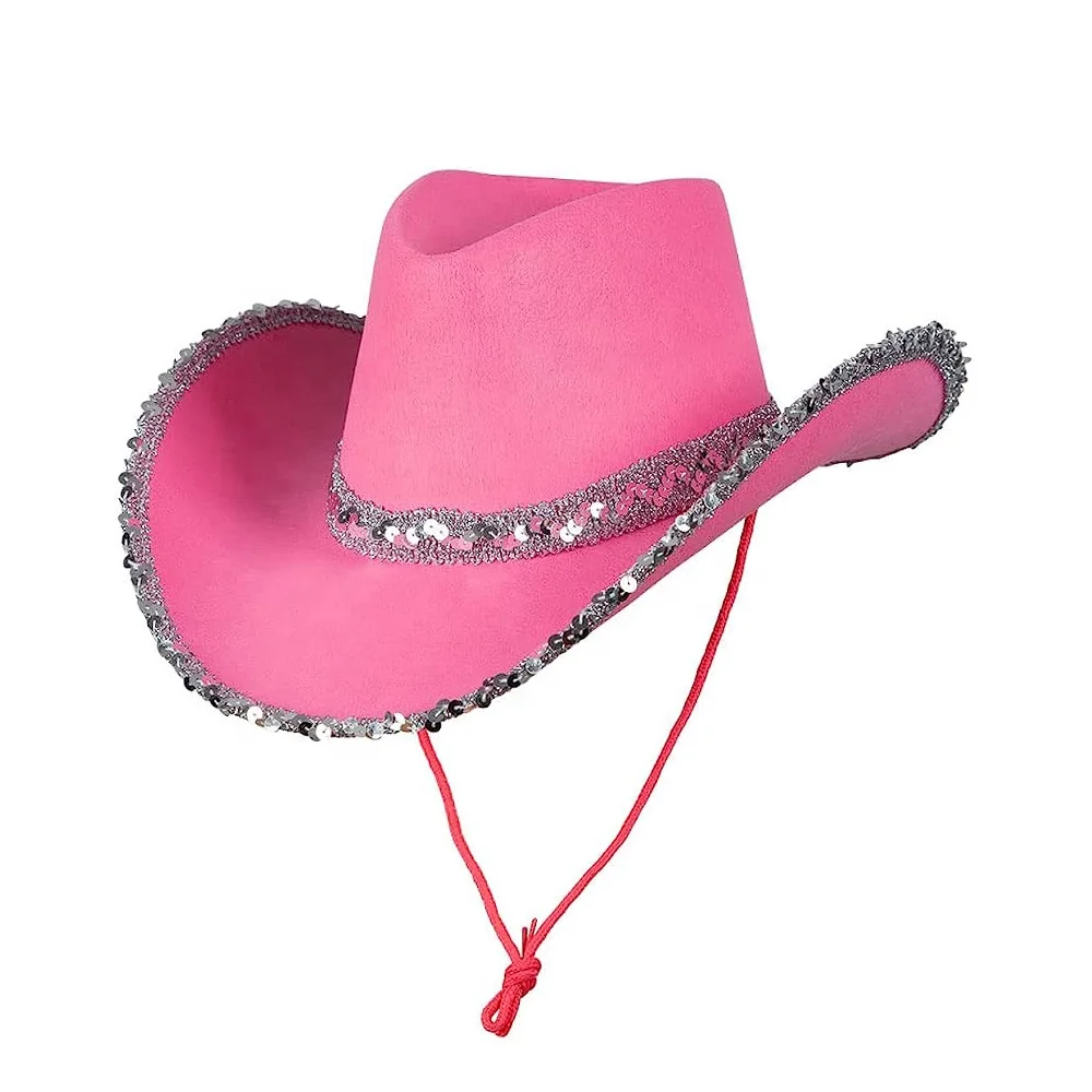 Wholesale custom Play Costume Country Themed Party Cowboy Dress up Novelty western unisex pink jazz cowboy felt hat