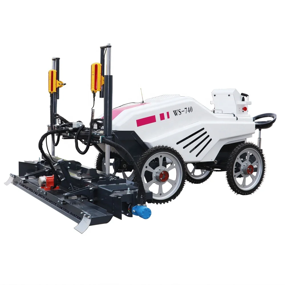 VANSE WS740 Factory Sale REMOTE Control Solid Puncture-Proof Tyre Automatic Cement Pavers Laser Level Concrete Leveling Machine