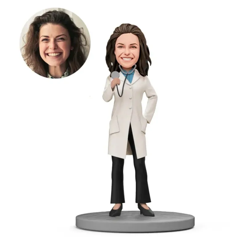 100% Pure Handmade Beautiful Female Doctor White Coat Clay Crafts Custom Artificial Polymer Clay