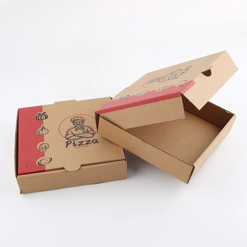 Custom printed various colors Corrugated 8 10 12 14 inch Restaurant Pizza Box with logo Take away Fries Burger box