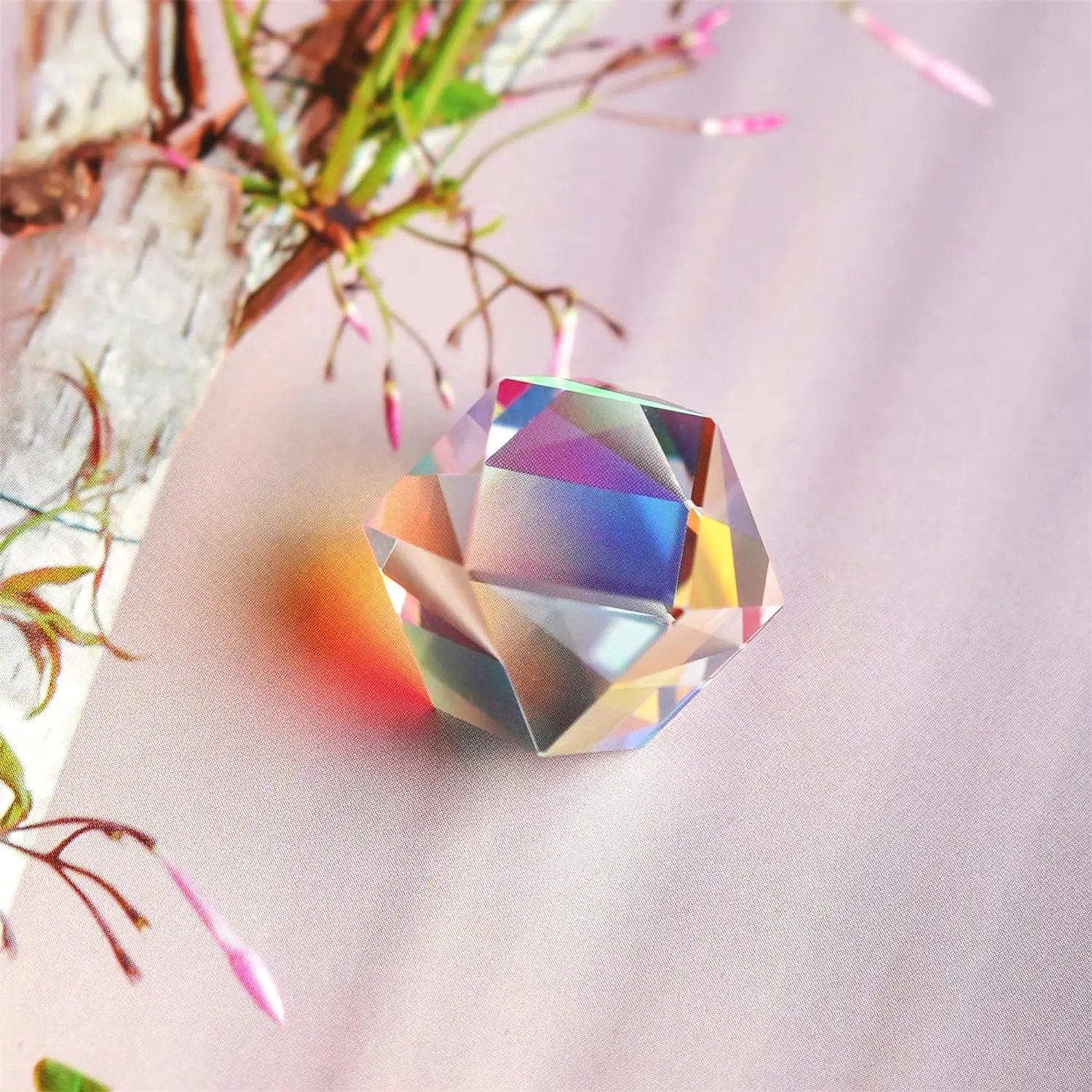 Color Crystal Faceted Optical Prism Beam Splitter Light Refracting Photography Science Glass Prisms