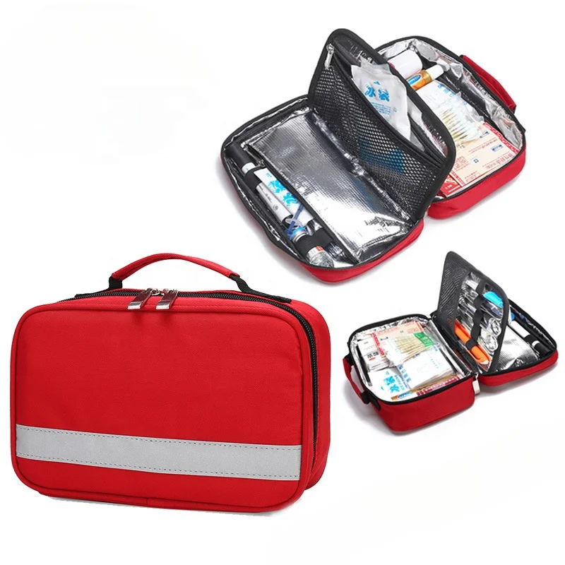 First Aid Bags Insulin Refrigerated Bag Portable Medicine Storage Bag Family Pill Bottle Organizer with Multiple Pockets