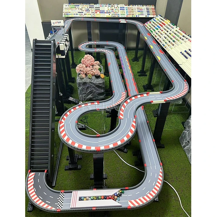 Diy custom large f1 car simulation rally tray billiard marbles pinball rolling bead battle run race maze marble track