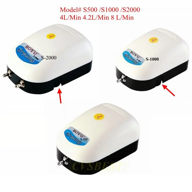 Boyu Air Pump for Fish Tanks and Aquariums S-500/1000/2000