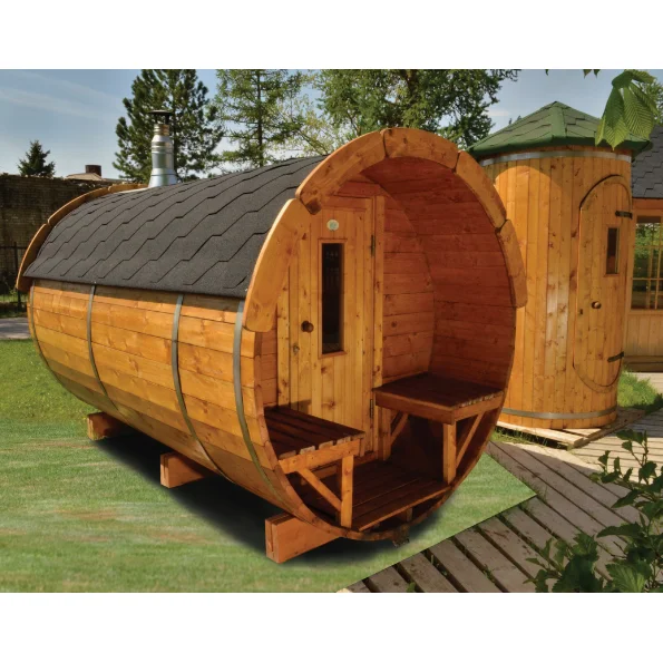 Customize Prefabricated Luxury Hotel Modern Cheapest Panoramic Cedar Barrel Outdoor Sauna Room