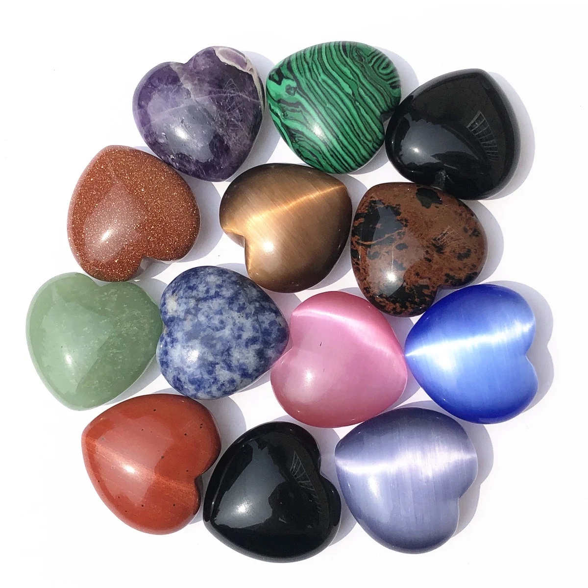 China selling wholesale crystals healing stones Mixed crystal heart crystal stone rose quartz heart shape