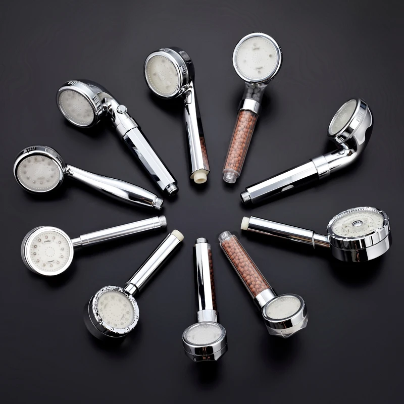 hot selling cixi plastic toilet hydroelectric power without battery 3 colors change led handheld shower