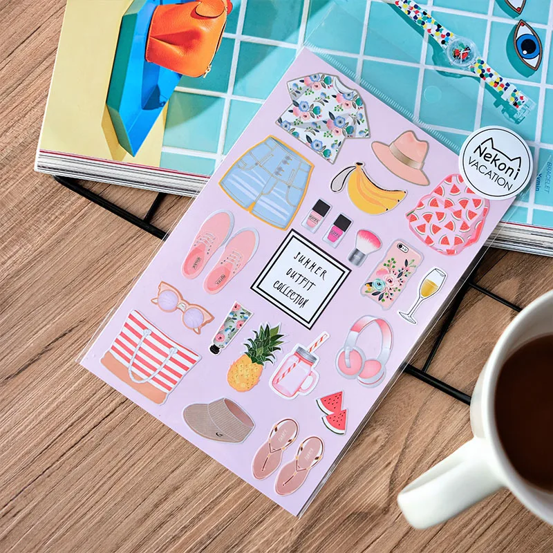 Nekoni Holiday Series Stickers Cut Sticker Adhesive Decals Decorative Decals Custom PVC Vinyl Decal for Hand Account