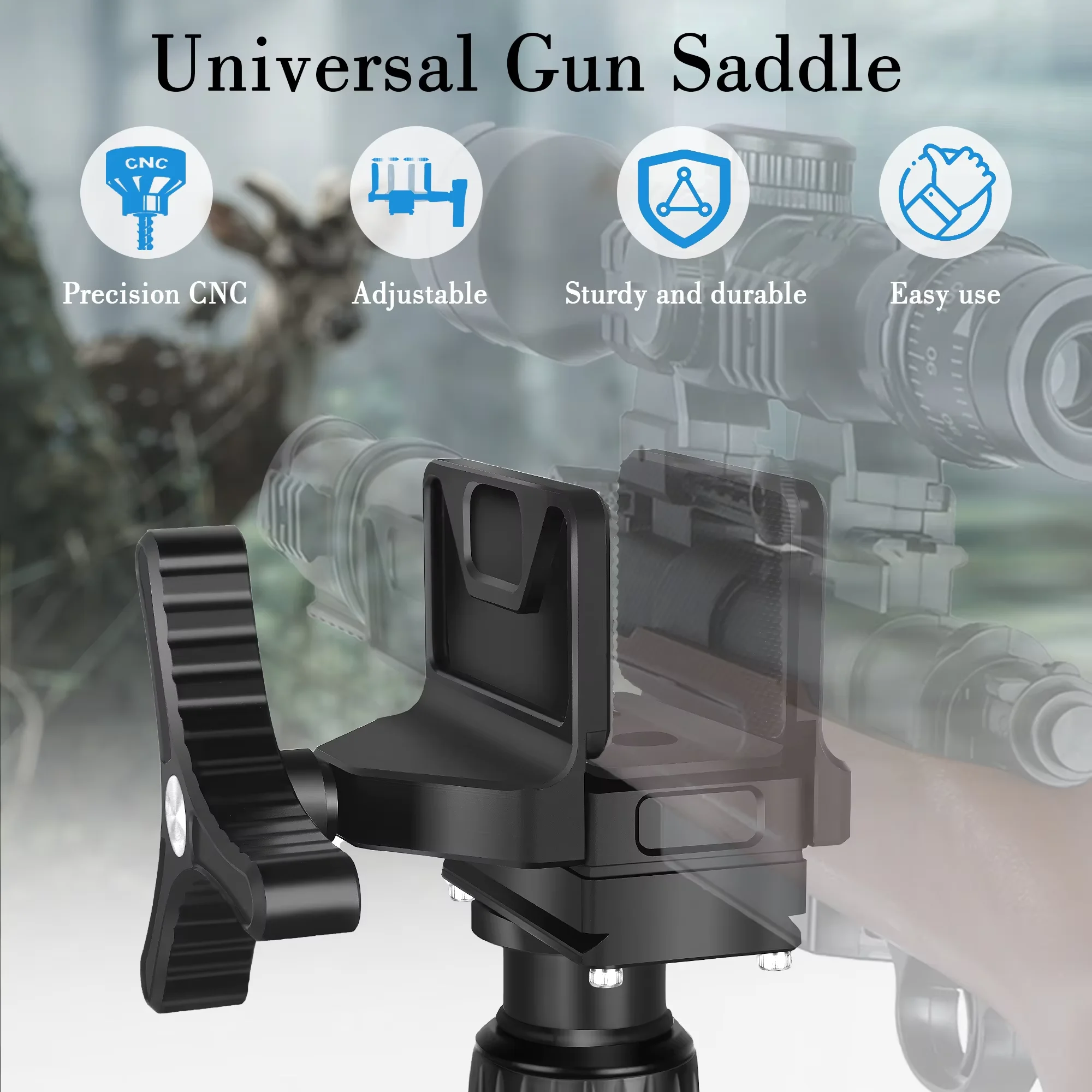 U-6 Shooting Rest Head Universal Clamp Lightweight Construction for Shooting Stick Monopod Tripod Stand Hunting Shooting