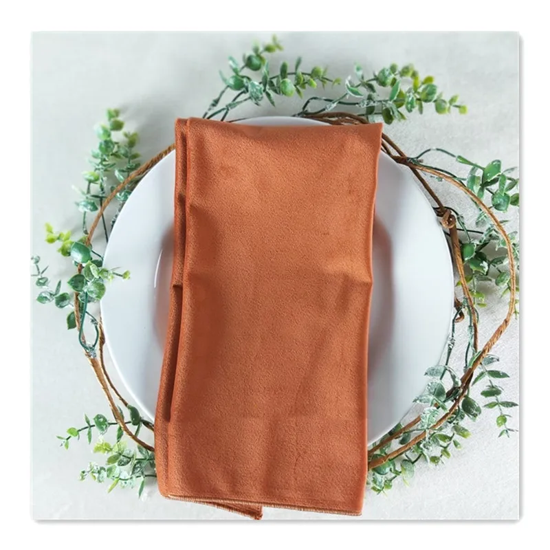Elegant wedding table napkin Table Linen Wedding and Event Dinner Napkin Soft Velvet Fabric Napkin
