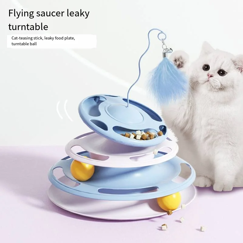 Cat flying saucer turntable toy Cat play table puzzle interactive spillable turntable pet fun cat toy