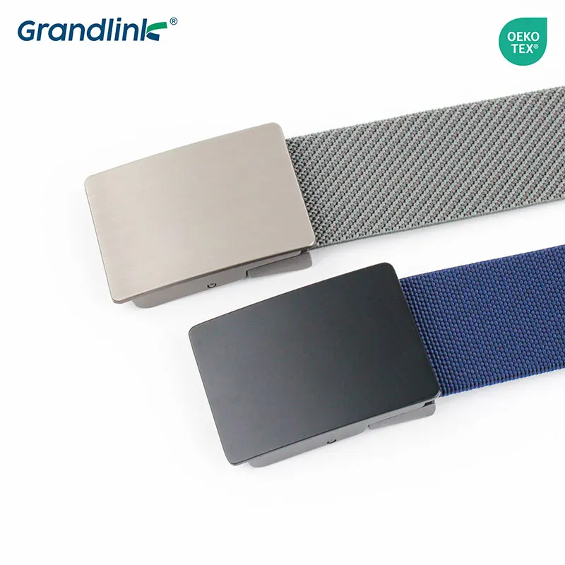 Factory Alloy Tactical Belt Polyester Buckle Weaving Stretch Fabric Belts Custom Logo Outdoor Adjustable Nylon Men Canvas Belt