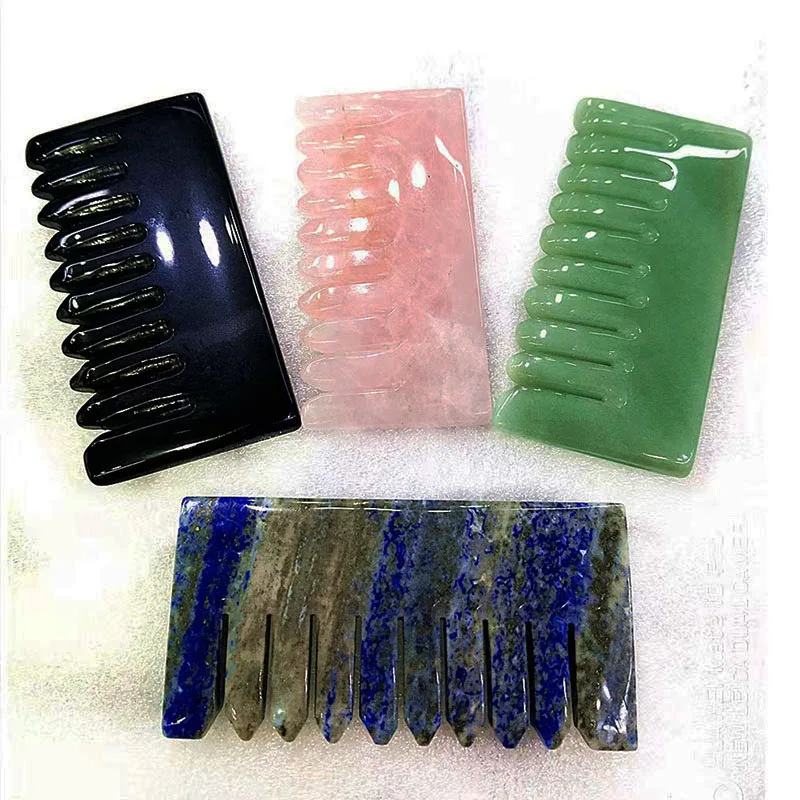Wholesale Green Aventurine Jade Rose Crystal Comb Head Health Massage For Healing