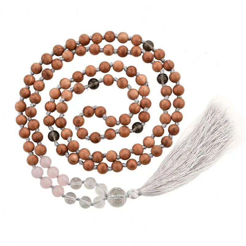 Men catholic rosary beads necklace with crucifix and medal