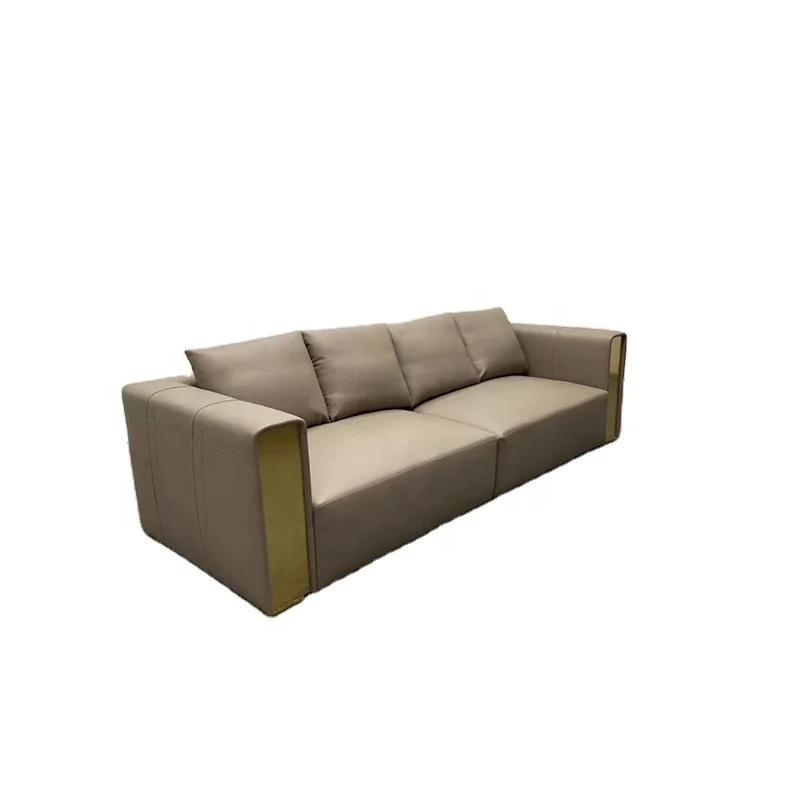 Modern Low-Back Sofa for Living Room or Hotel in PU Leather or Fabric for Contemporary Settings