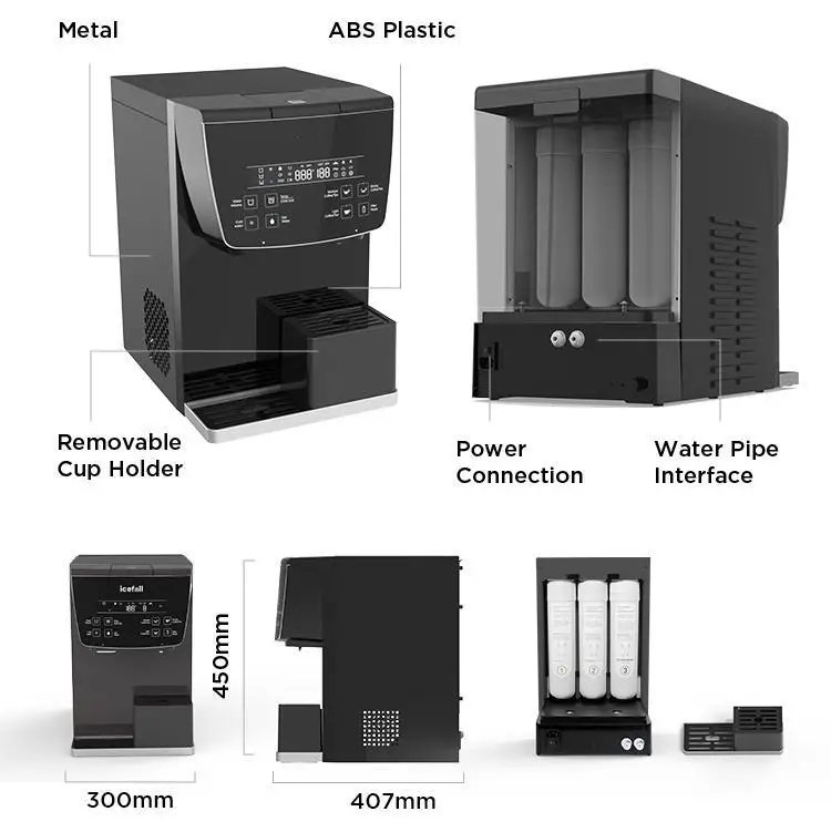 Countertop Tankless RO System Hot and Cold Water Filter Household Desktop Reverse Osmosis Water Purifier Dispenser With TDS