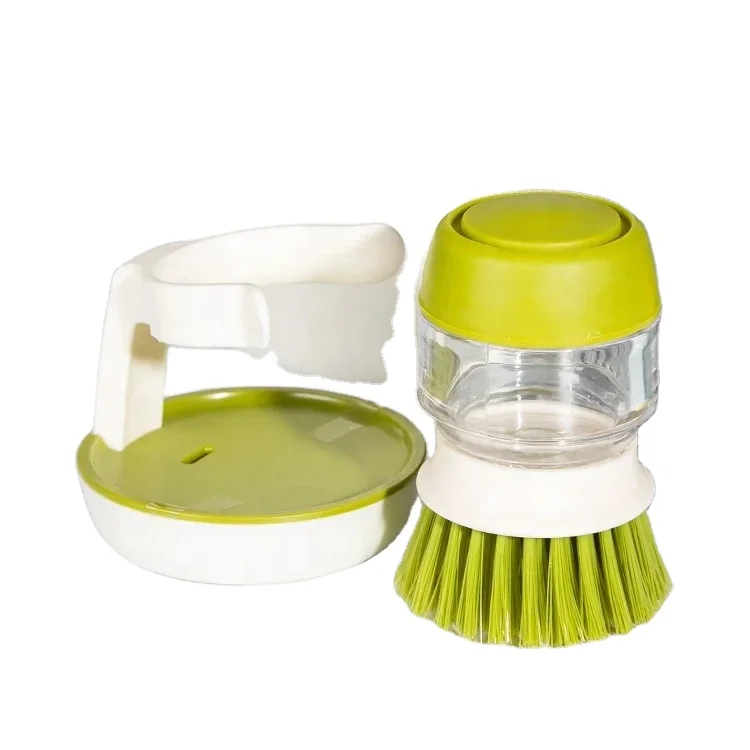 Wholesale Storage Hold Accessary Kitchen Dish Washing Brush House Handheld Compact Pot Scrub Brush  With Liquid Soap Dispenser