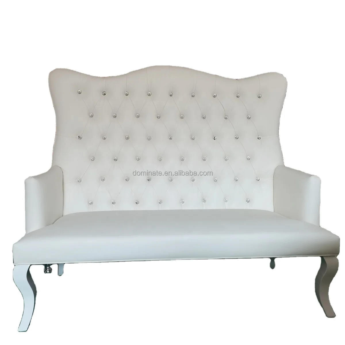 Custom snake foot backrest buckle white pu leather bridegroom bride wedding chair