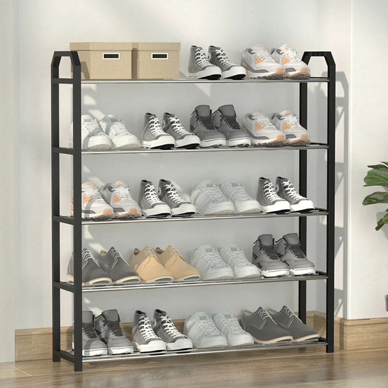 Simple trending 5 tiers shoe rack space saving shoe tower cabinet storage organizer