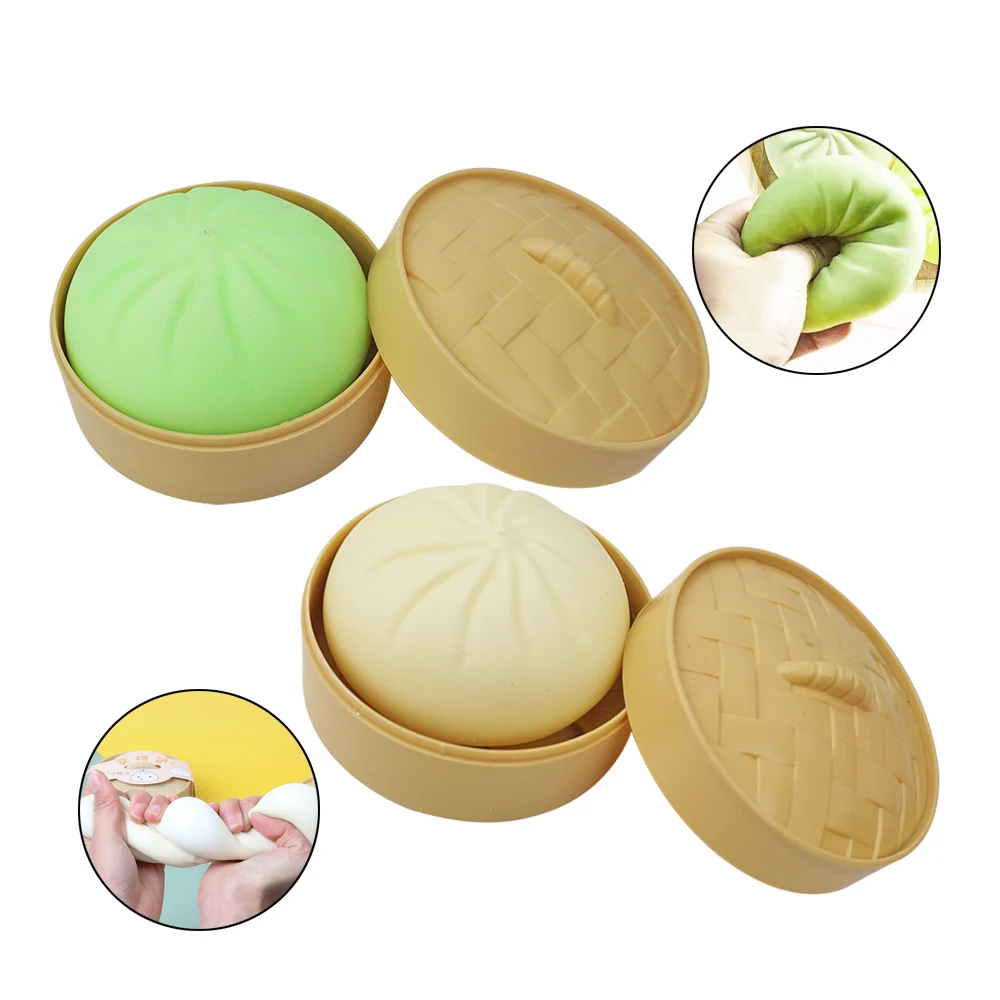 Colorful Dumpling Squishy Stress Ball Steamed Stuffed Bun Squeezing Stress Relief fidget Toy for kids