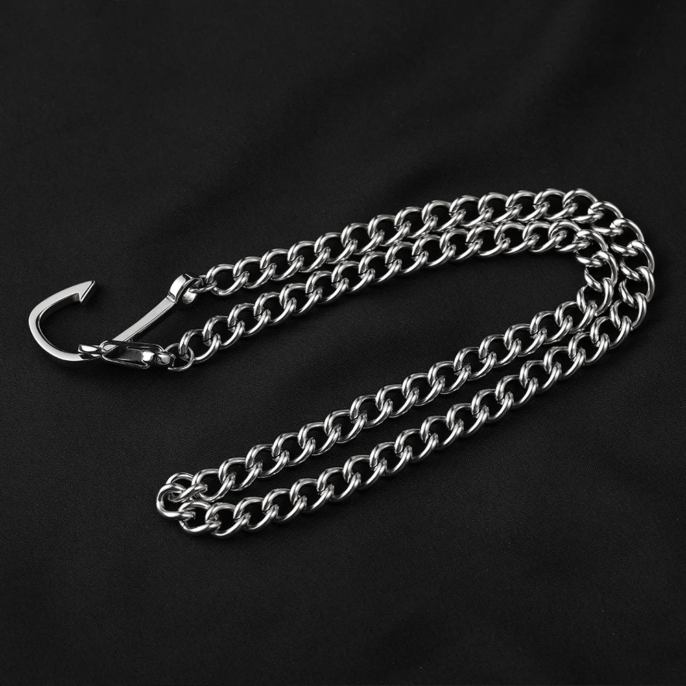 Craft Wolf FISHING HOOK Pendant Stainless Steel Chain  Couple Jewelry Trendy Necklace