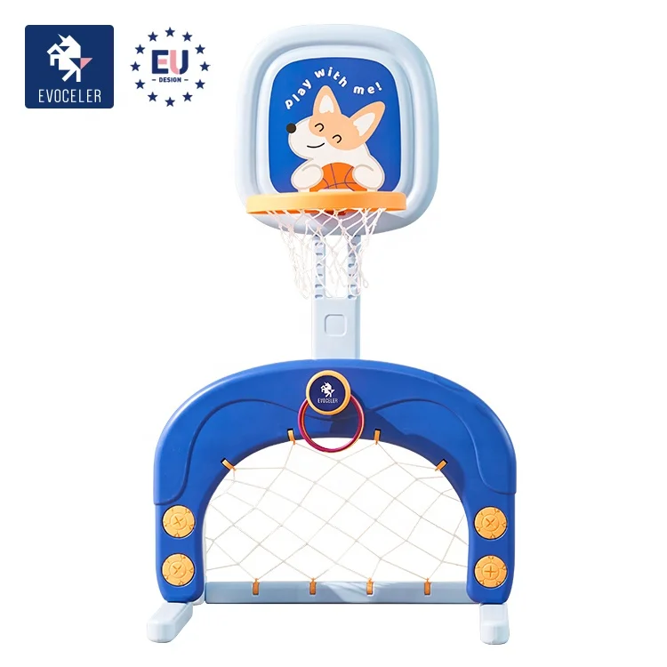 
EVOCELER 1-8 Years Corgi IP Kids basketball hoops Stable Mini Adjustable Indoor Sports Toy Basketball Hoop For Toddlers 