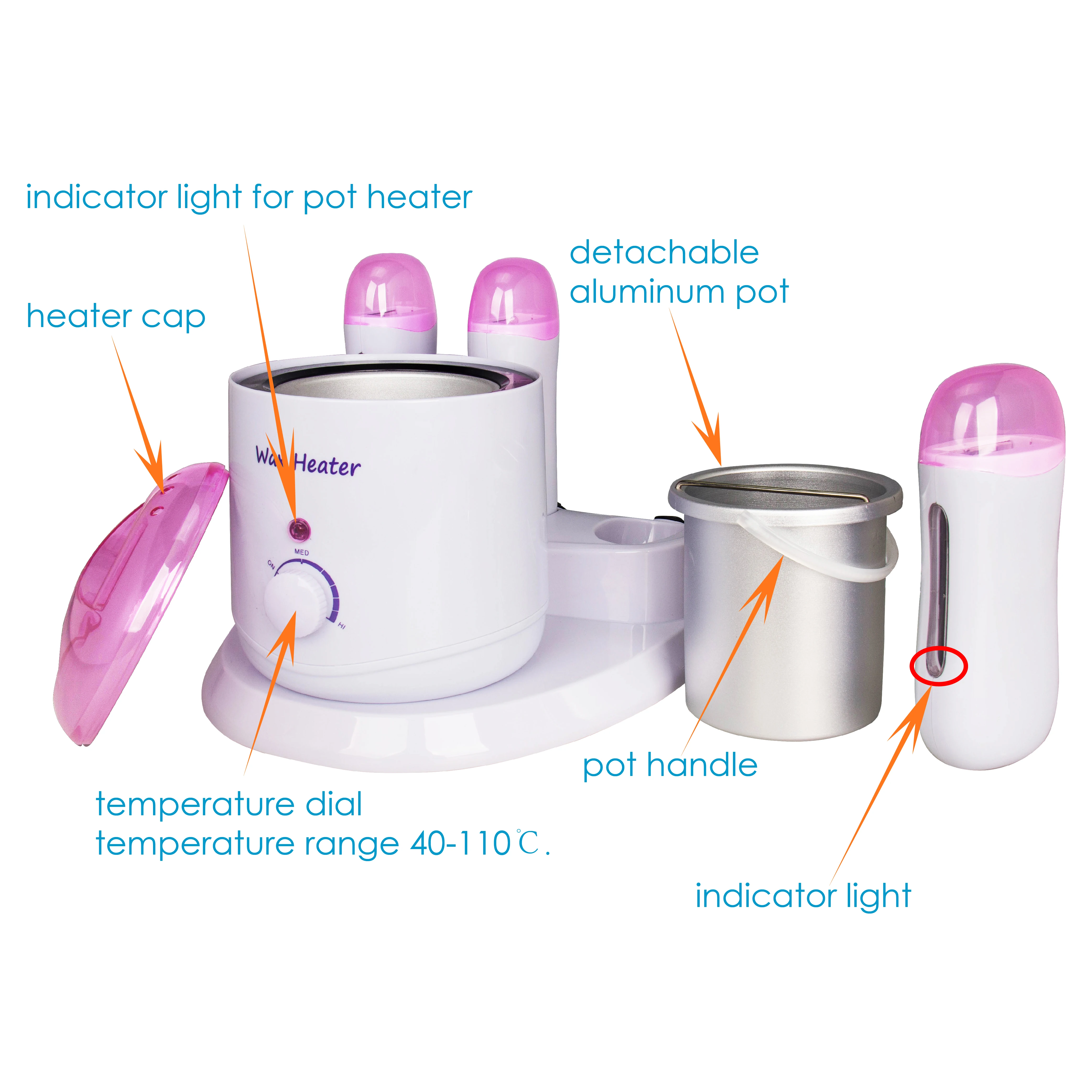 wax warming kit & Depilatory wax Heater set with roller wax warmer set & wax roll on heater