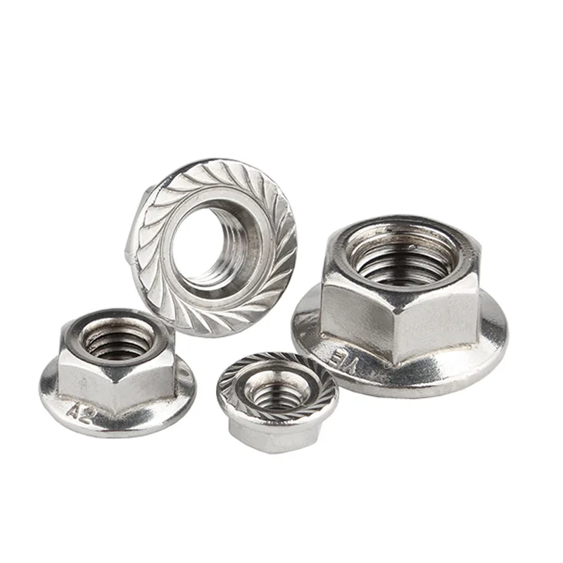 Wholesale Metric Stainless Steel Metal Zinc Plated  Lock Nut Din6923 Hex Flange Nuts for Screws Bolts